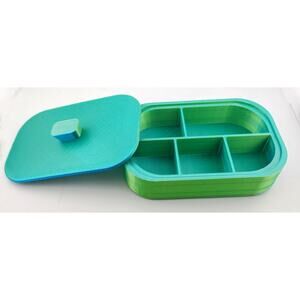 Handmade Green/Blue 3d Printed Jewelry Box